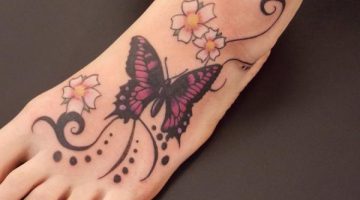ButterFly Tattoo Design on Foot