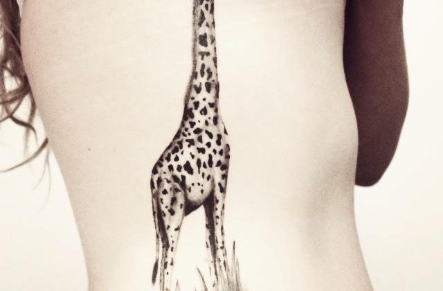 Giraffe Tattoo Design on Side
