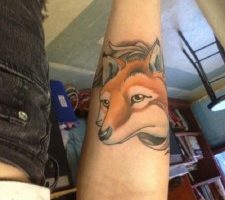 Color Fox Tattoo on Hand