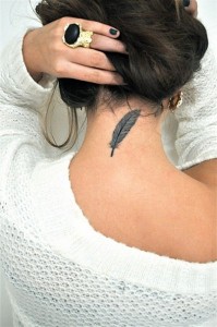 Feather Neck Tattoo