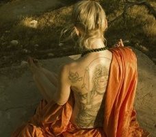 Full back spiritual tattoo #yoga #girl